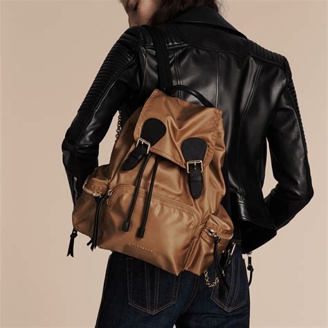 The Medium Rucksack in Technical Nylon and Leather